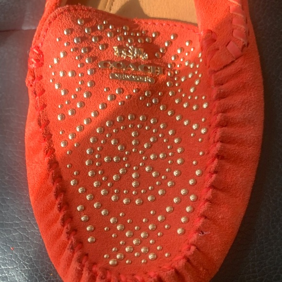 Coach Red Moccasins with Studded Detail - Picture 5 of 8
